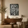 SKU0042_Tribal_04__bck_lvn Ancient Signal — Abstract Face in Black & Ivory