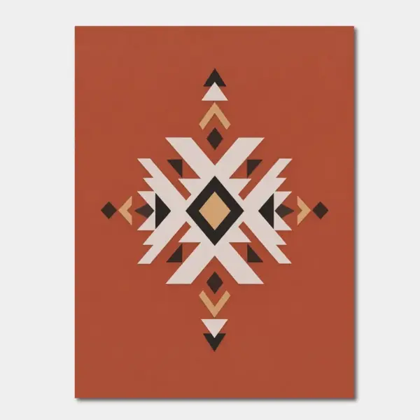 Terracotta Compass — Geometric Symbol