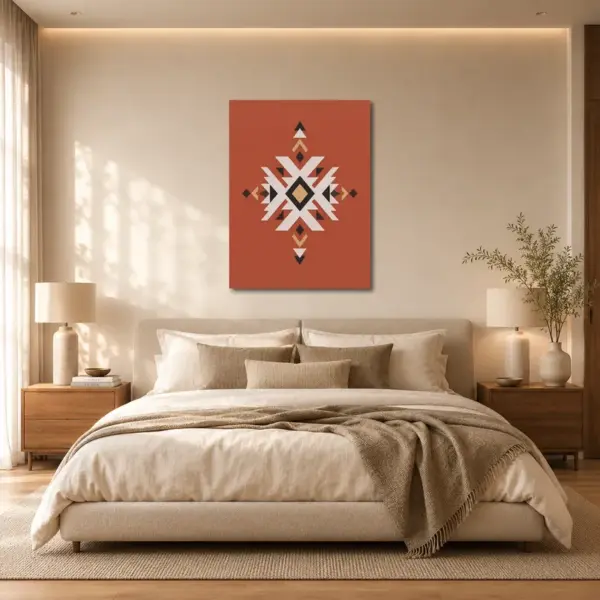 SKU0046_Pattern_01__bck_brm Terracotta Compass — Geometric Symbol