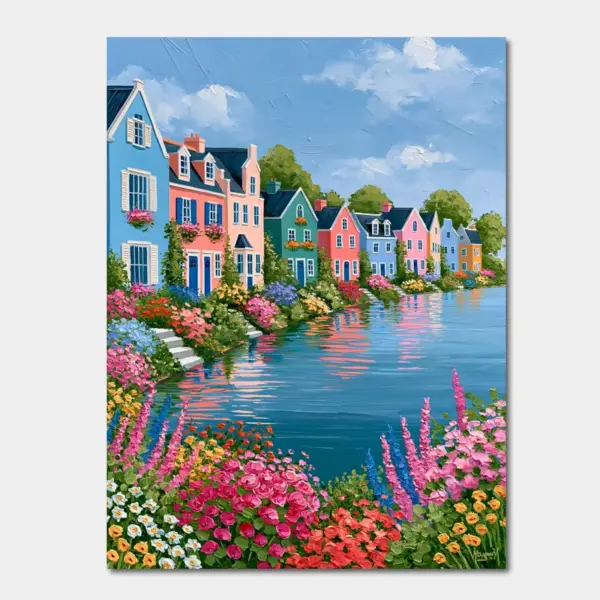 Blue Houses by the Blooming Shore