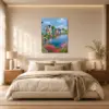 Blue Houses by the Blooming Shore