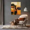 Ochre Blocks at Midnight