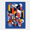 Constructivist Highrise on Blue