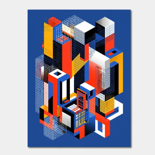Constructivist Highrise on Blue