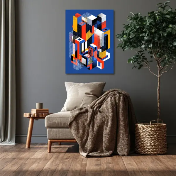 Constructivist Highrise on Blue