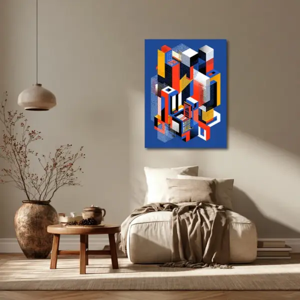 Constructivist Highrise on Blue