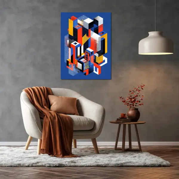 Constructivist Highrise on Blue