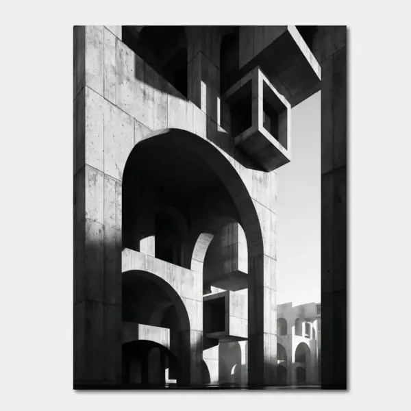 Brutalist Arcades in Black and White