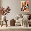 Soft Edged Skyline in Coral and Black