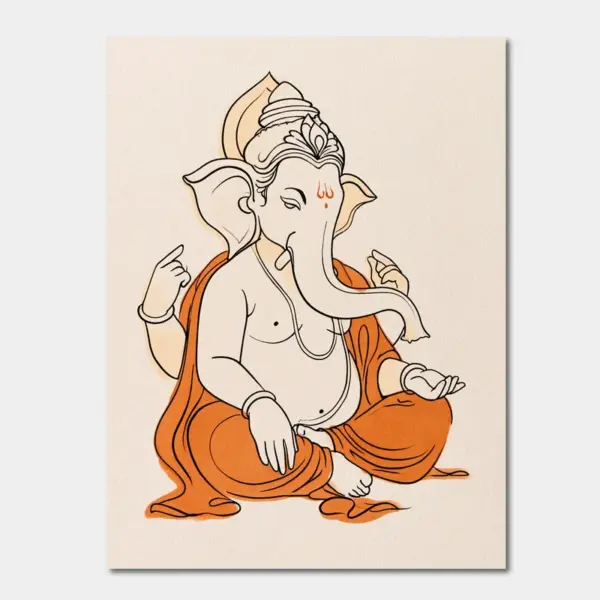 Lord Ganesha in Saffron Serenity
