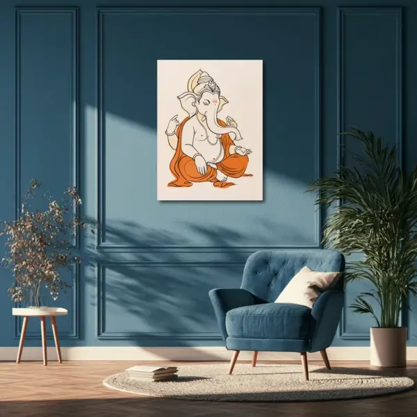 Lord Ganesha in Saffron Serenity