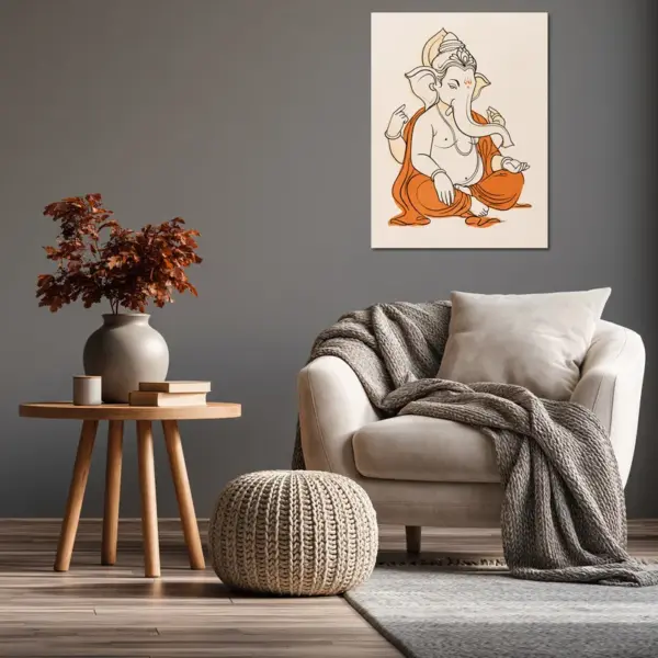 Lord Ganesha in Saffron Serenity