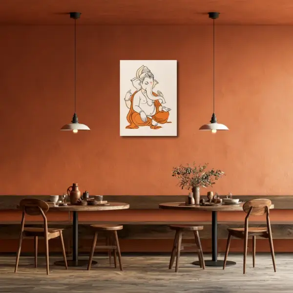 Lord Ganesha in Saffron Serenity