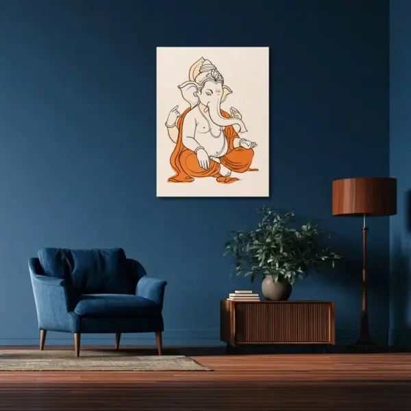 Lord Ganesha in Saffron Serenity