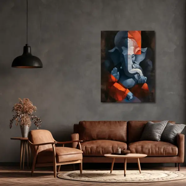 Lord Ganesha in Abstract Harmony