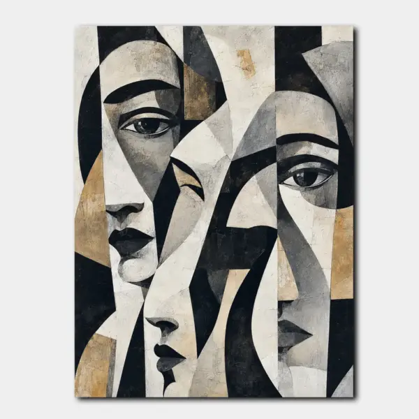 SKU0009_01 Black and White Fragmented Faces