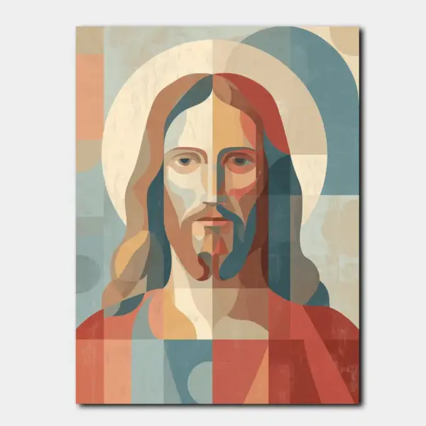 SKU0012_01 Modern Jesus Portrait in Soft Geometry