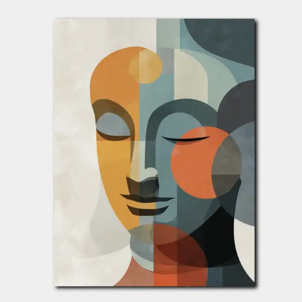 SKU0013_01 Geometric Buddha Face in Calm Tones