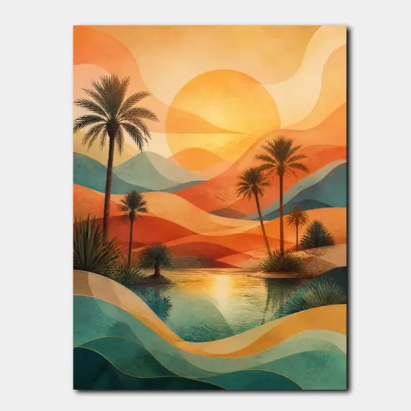 SKU0031_01 Palm Oasis at Warm Sunset