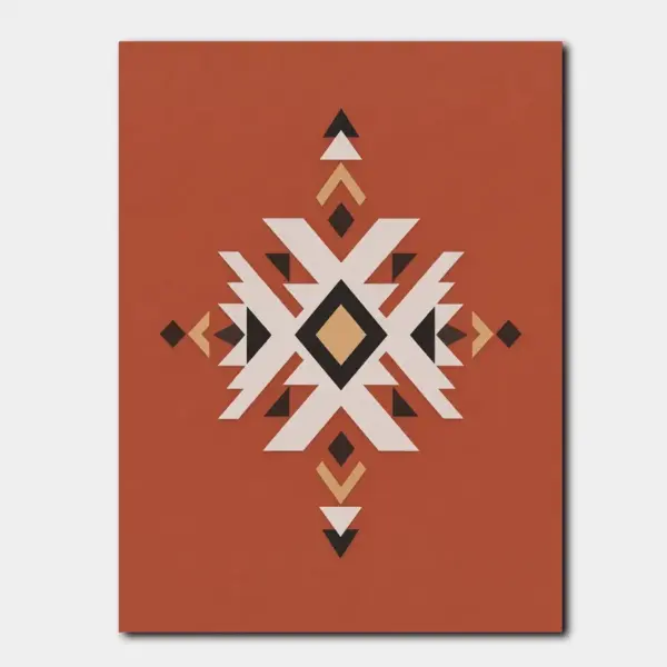 SKU0046_01 Terracotta Tribal Diamond Motif