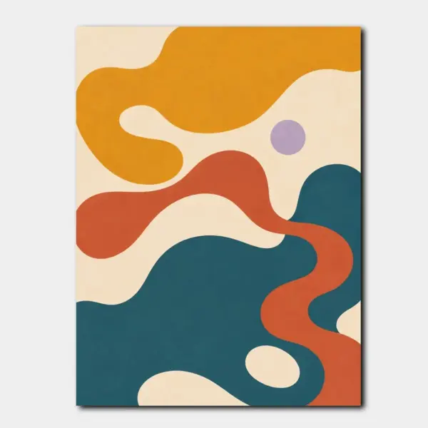 SKU0050_01 Mustard Teal Organic Flow Abstract