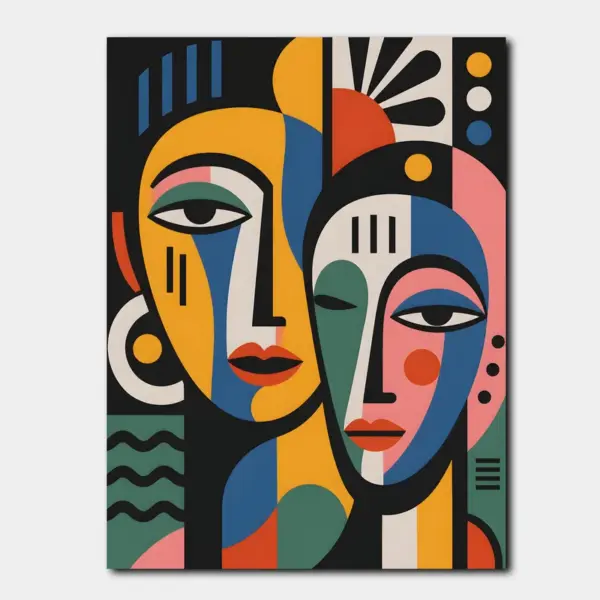 SKU0056_01 Colorful Cubist Couple Portrait
