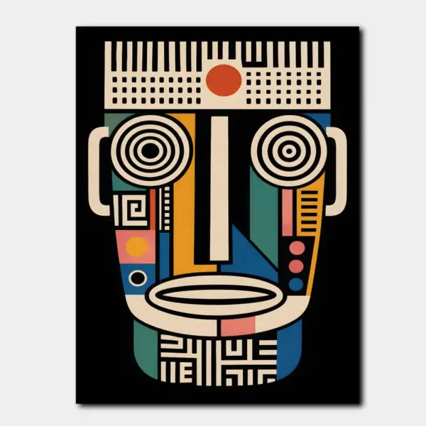 SKU0058_01 Symmetric Tribal Mask in Graphic Lines