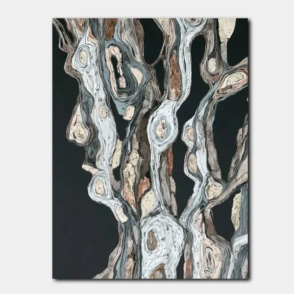 SKU0070_01 Black and White Marble Woodgrain Abstract