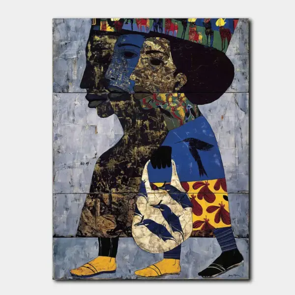SKU0076_01 Woman in Hat Mixed Media Portrait