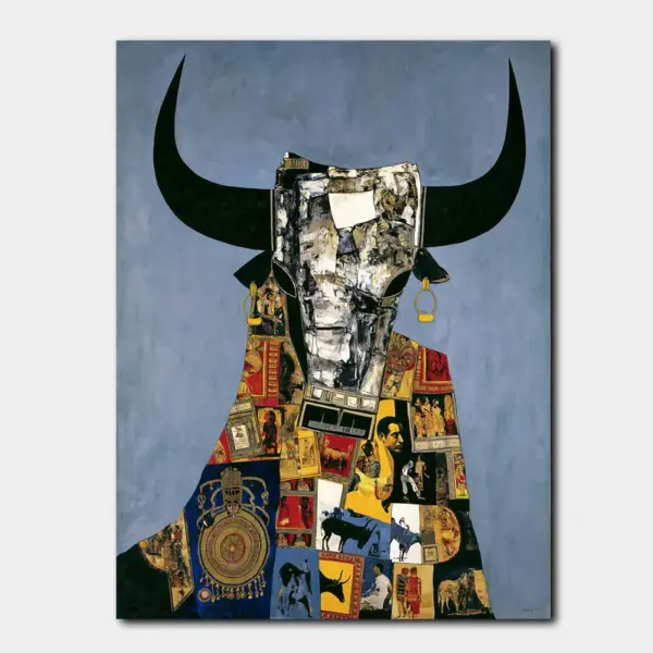 SKU0094_01 Sacred Bull in Folk Collage