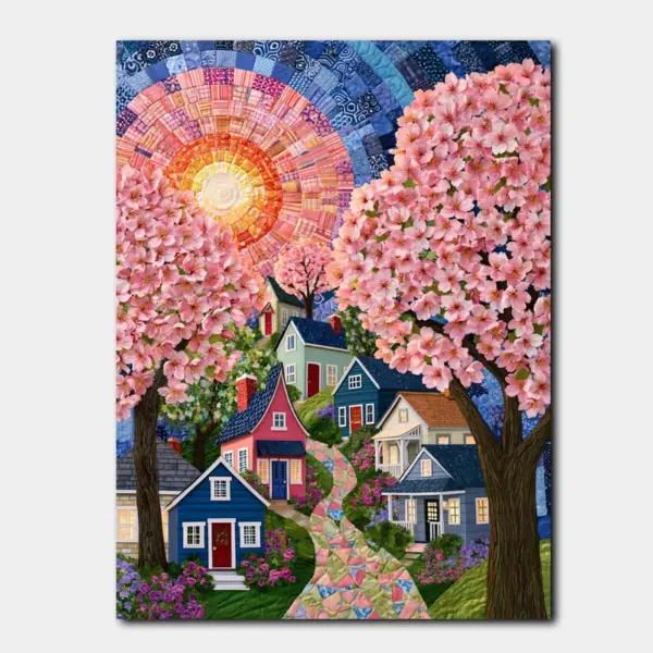 SKU0102_01 Spring Cottages Beneath Cherry Blossoms