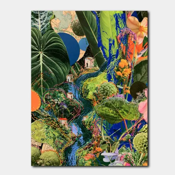 SKU0104_01 Tropical Foliage Mixed Media Garden