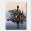 Castle Adrift at Dawn