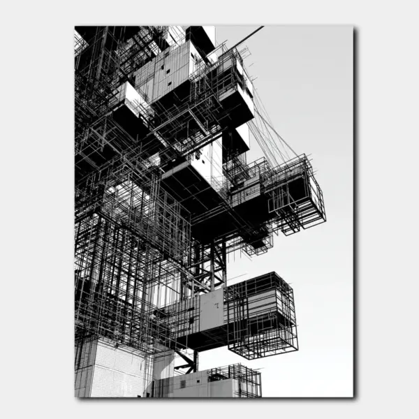 Suspended Habitat in Monochrome