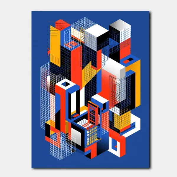 Constructivist Highrise on Blue