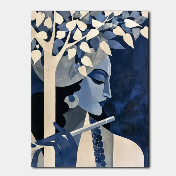 Lord Krishna in the Moonlit Grove