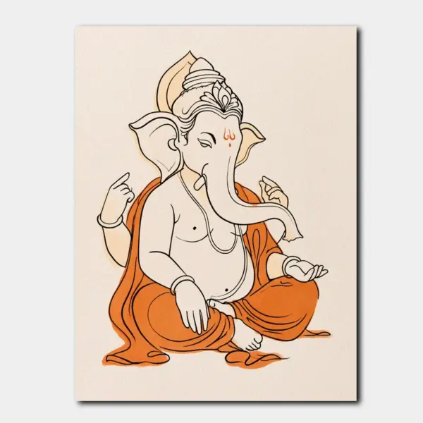 SKU0195_01 Lord Ganesha in Saffron Serenity