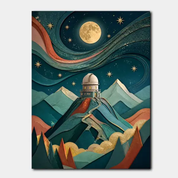 Moonlit Observatory in the Mountains