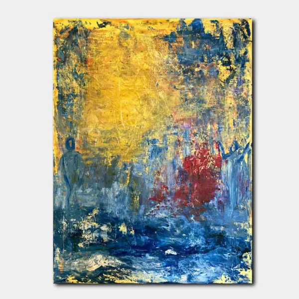 Golden Blue Textured Abstract