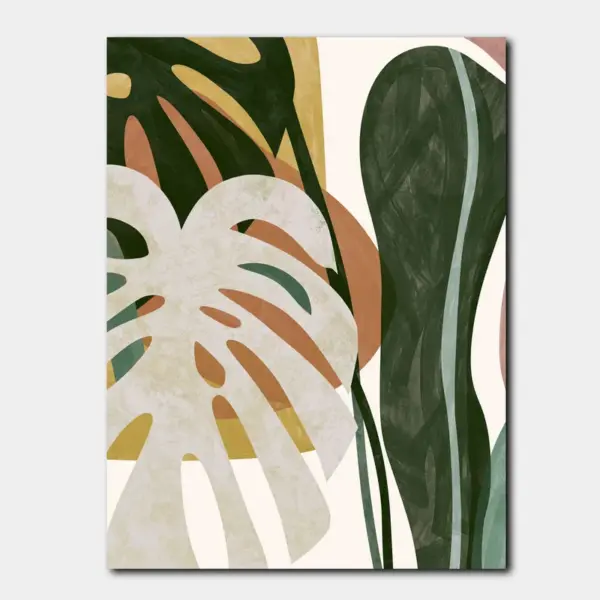 Monstera Leaves in Earthy Modern Style