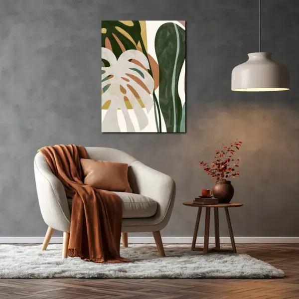 SKU0226_02 Monstera Leaves in Earthy Modern Style
