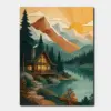 SKU0227_01 Mountain Cabin at Golden Sunrise