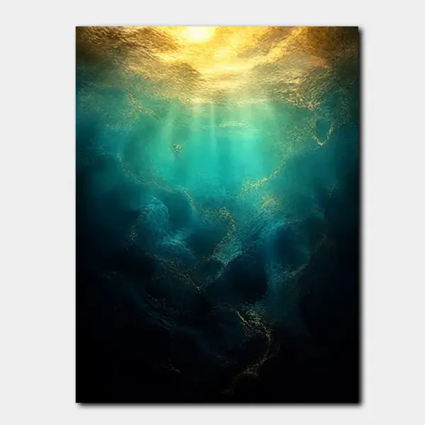 Underwater Light in Teal and Gold