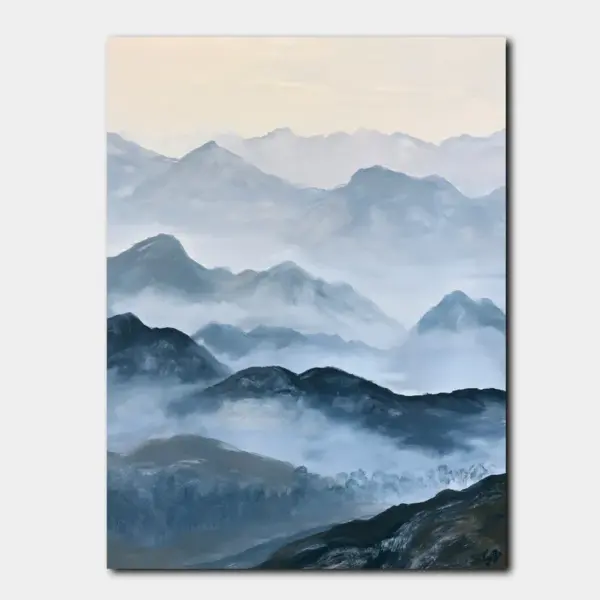 Misty Blue Mountain Layers