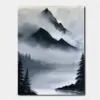 SKU0238_01 Foggy Mountain Lake in Monochrome