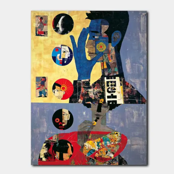 Mixed Media Indian Figures Collage