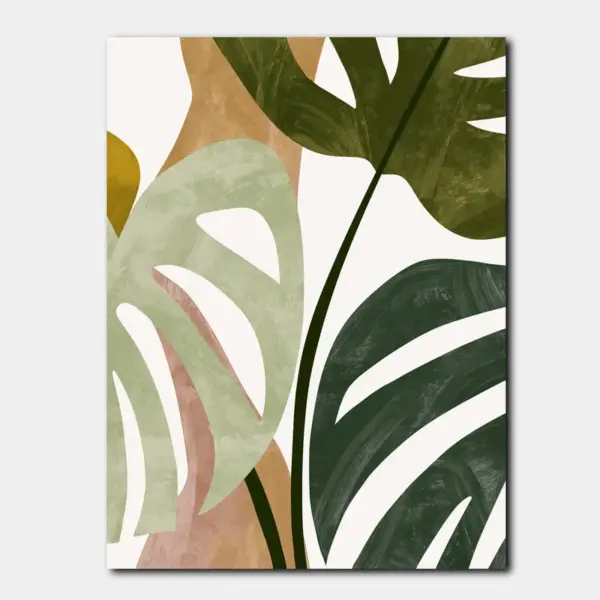 Monstera Botanical in Olive and Cream
