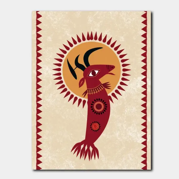Indian Folk Prawn Totem