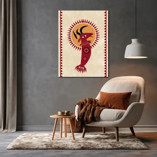 SKU0247_05 Indian Folk Prawn Totem