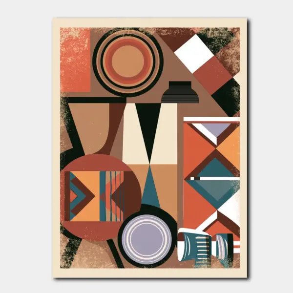 Earth Tone Geometric Tribal Composition